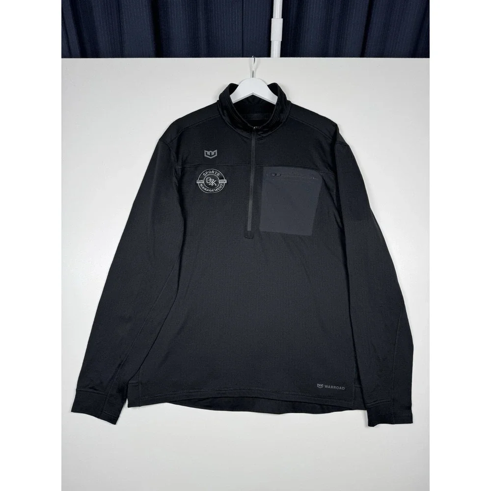 WARROAD Quarter Zip Black Fleece Sweater - Men's Large